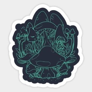 Mushroom Floor Blue Sticker